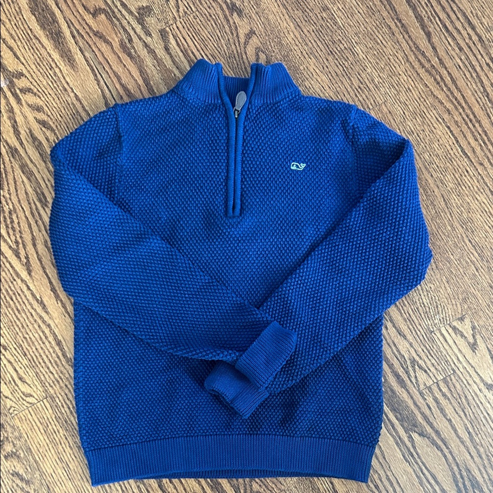 Vineyard Vines Boy's Deep Blue 100%Cotton Zip-Up Sweater